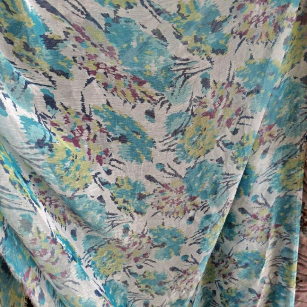 KAIN SIFON SILKY KRINGKEL PREMIUM MOTIF BUNGA BESAR - KAIN SIFON SALJU MOTIF KEMBANG BESAR - KAIN SI