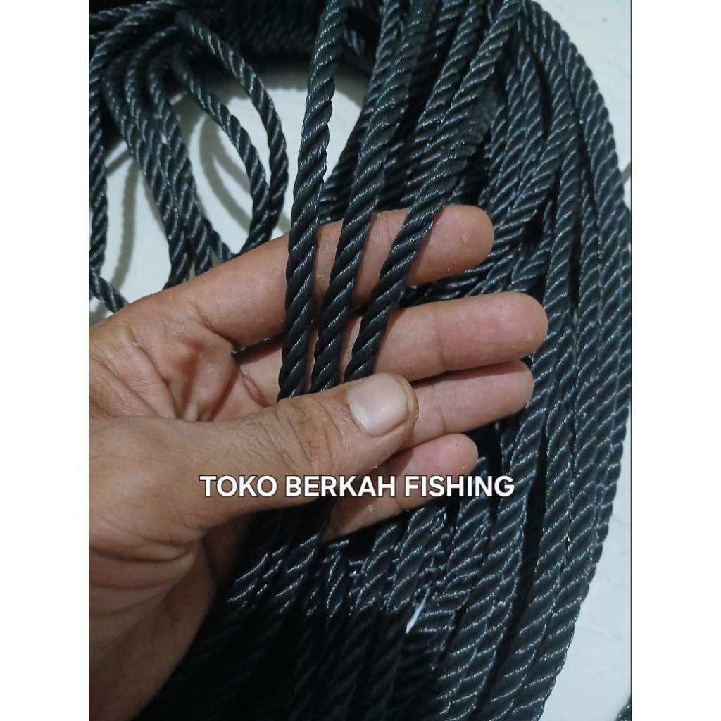 Tali tambang serbaguna 6mm Hitam/Tali tambang plastik 6mm 10-50meter