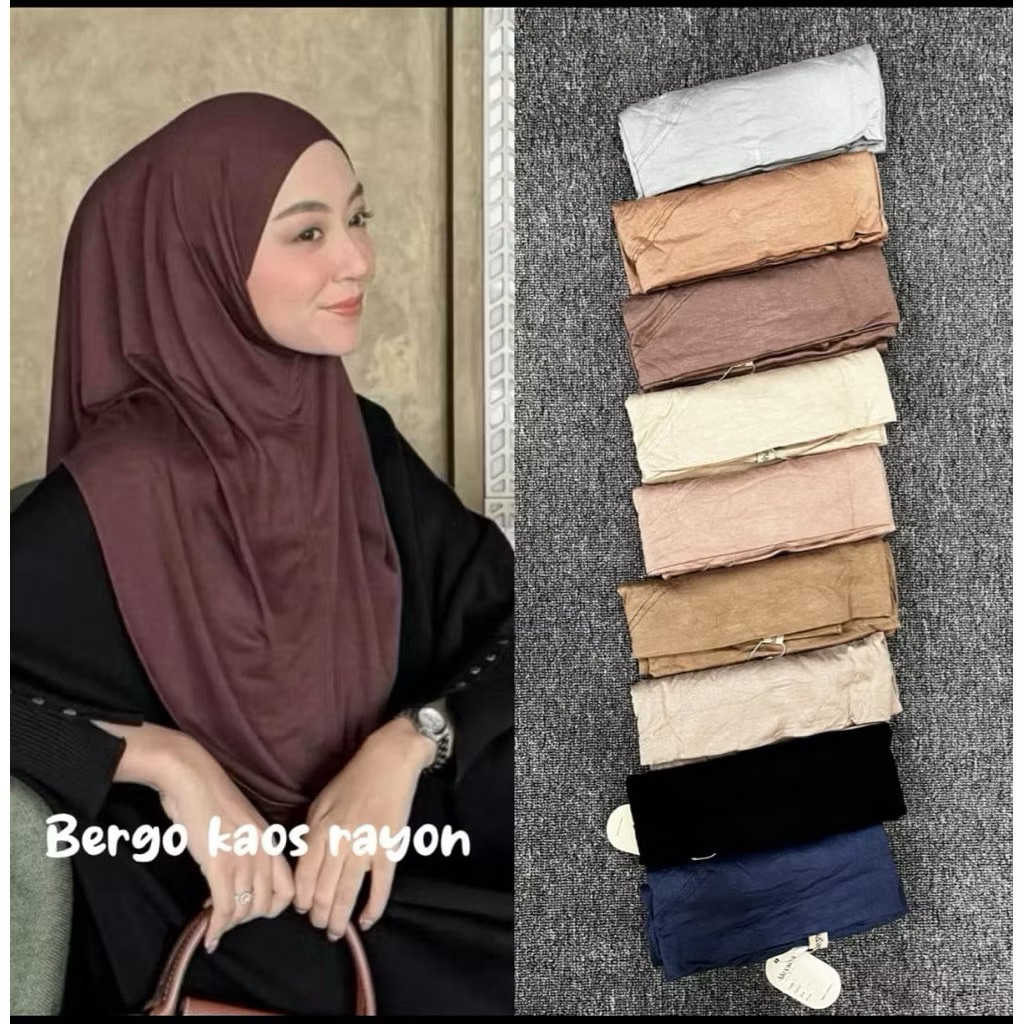 Bergo Kaos Rayon Rayon Premium/Bergo Instan Kaos