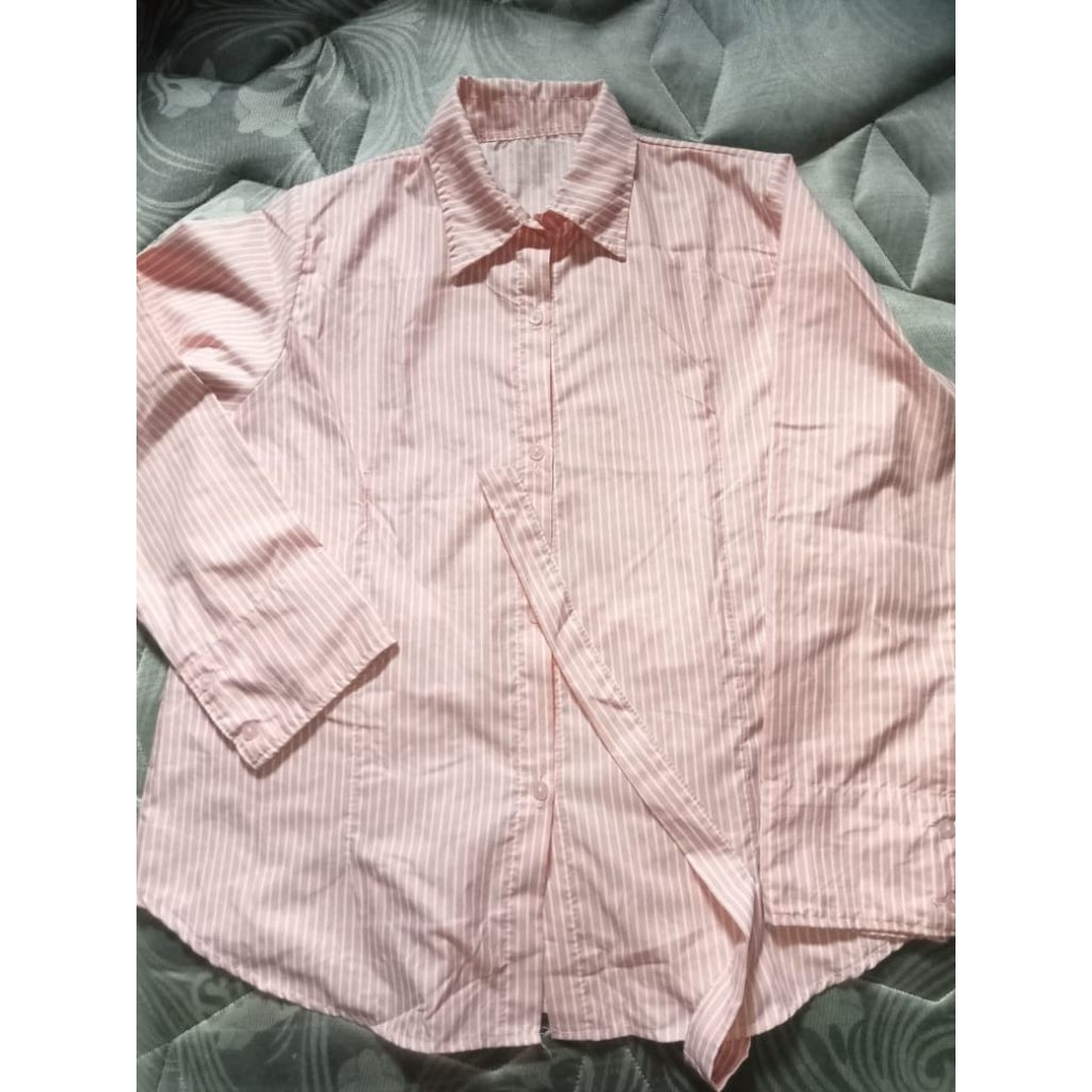 kemeja baby pink wanita