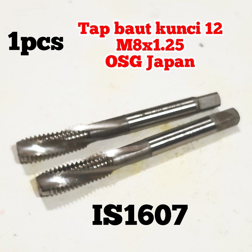 1pcs Tap m8x1.25 HSSE OSG Japan tap baut 12 tap semi spiral tap manual tap mesin bukan tap yamawa