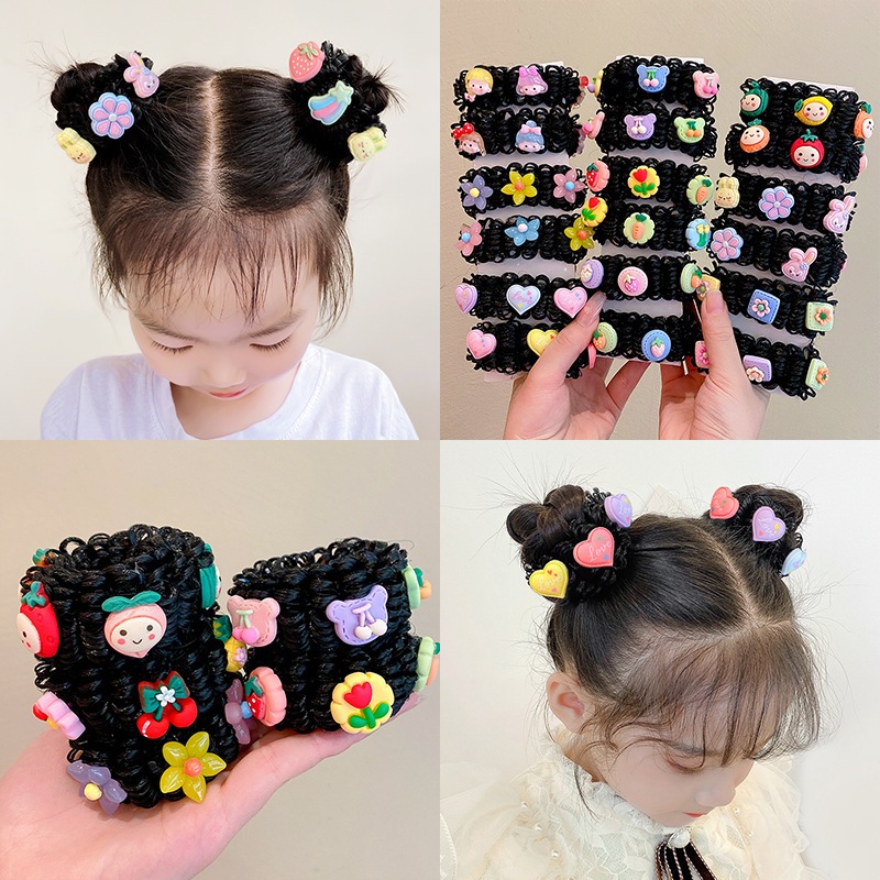 Ikat Rambut Wig Donat Rambut Anak Aksesoris Rambut Cepol Anak Lucu Cantik Kuncir dua WR-676