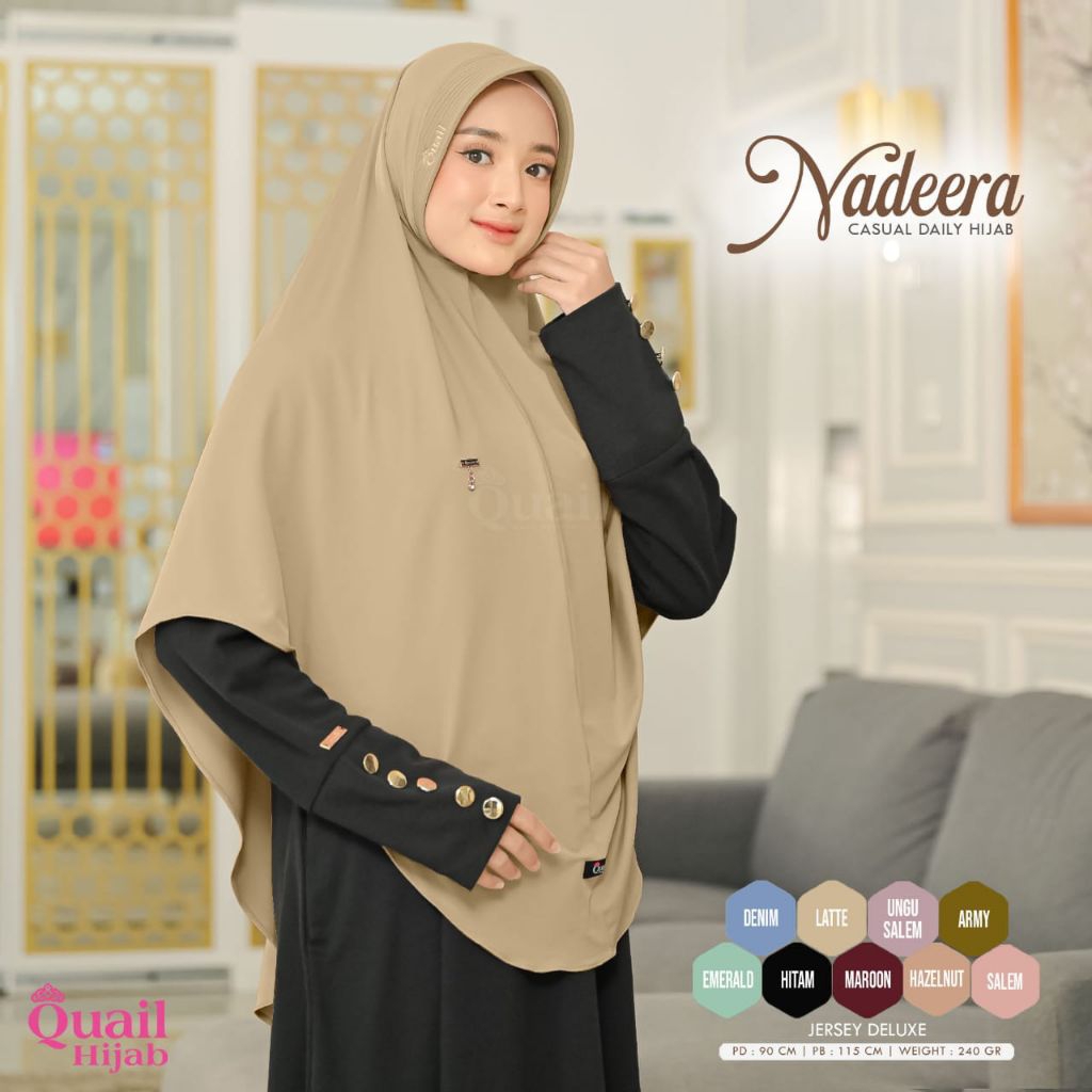 NADEERA Casual Daily Hijab Instan Jumbo original Quail Hijab