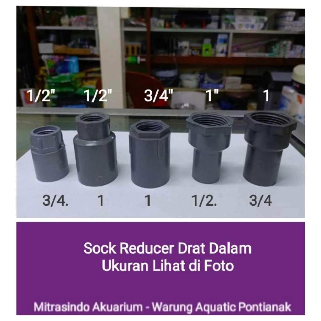 VSock Reducer Drat Dalam Drat 1" x Sock 3/4" Pipa PVC  SDD Paralo
