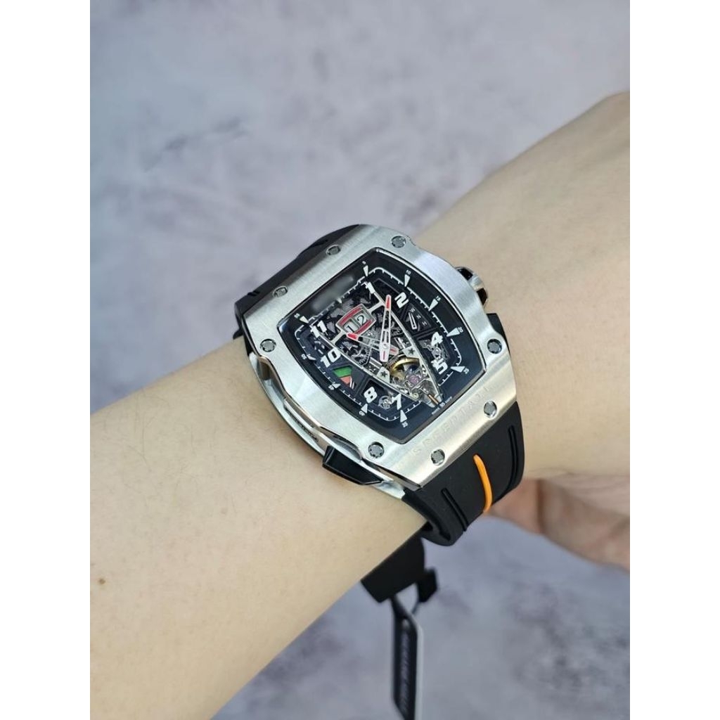 JAM TANGAN PRIA RM40-01 SPEEDTAIL MCLAREN STAINLESS CASE 42MM BLACK RUBBER STRAP