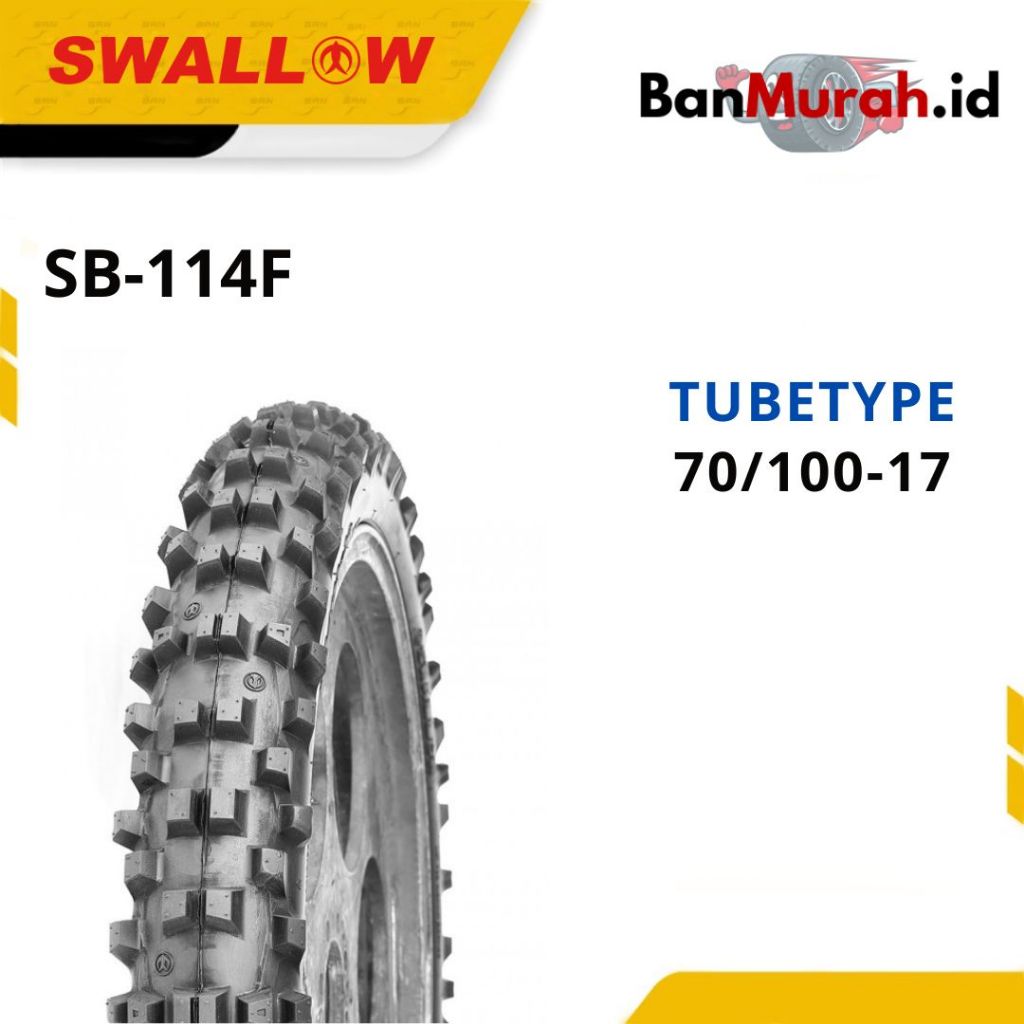 Ban Luar Sepeda Motor Swallow SB-114F Terra Cross 70/100-17 Ring 17 Tubetype