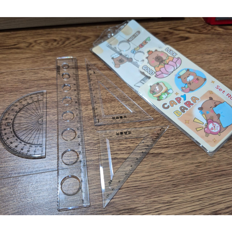 

1 Set Isi 4 Pcs Penggaris Set Bangun Ruang