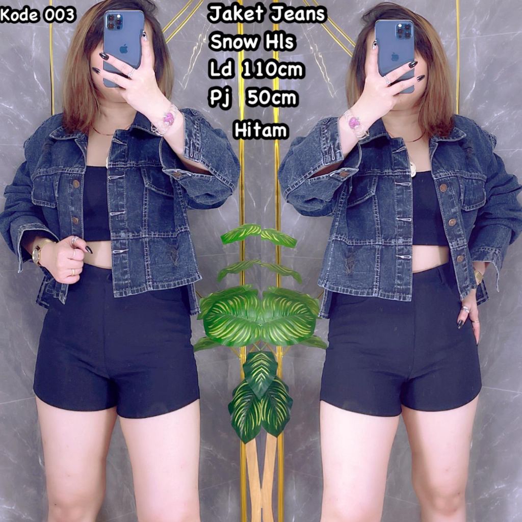 JL 003 Jaket jeans hitam