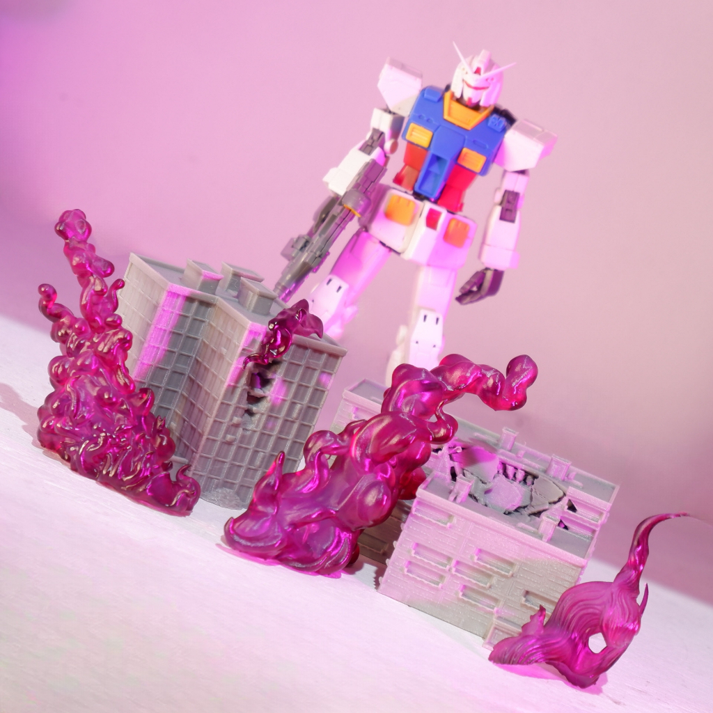 Fire Flame Burning effect efek Api kebakaran bahan resin untuk Diorama Gundam shf ultraman Ultra Act