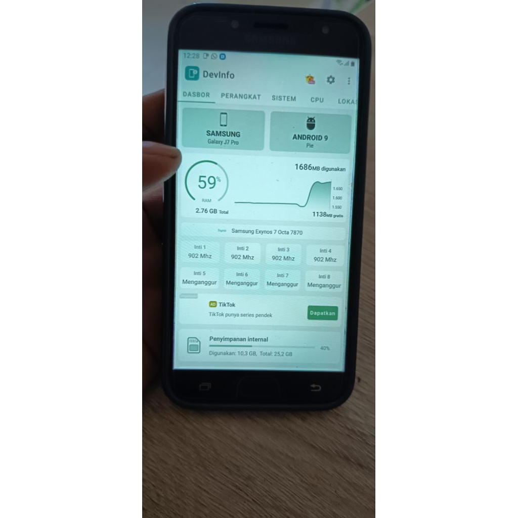 hp samsung j7 pro 3gb 32gb minus sim 1 dan speaker mati kamera depan pelangi