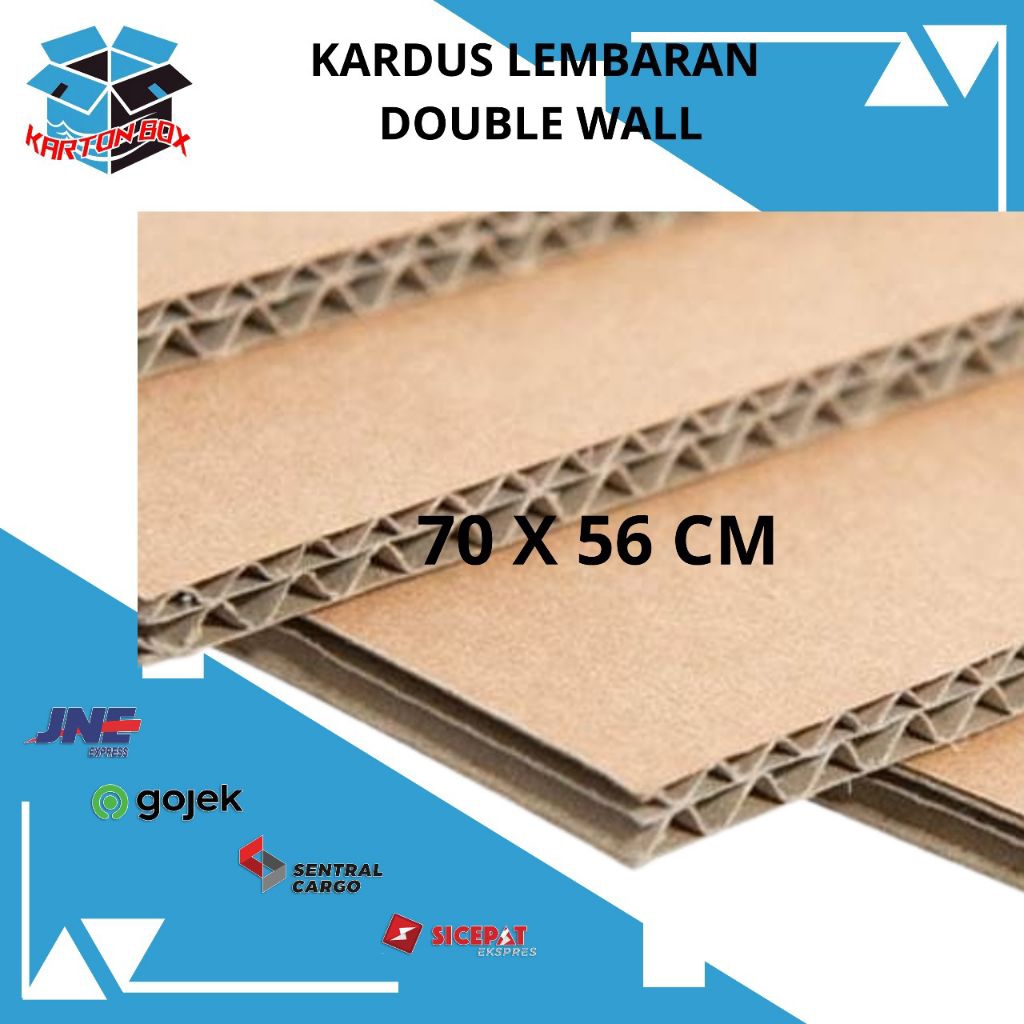 

Kardus lembaran/Lembaran polos/Dus lembaran 70x56 Double Wall Polos