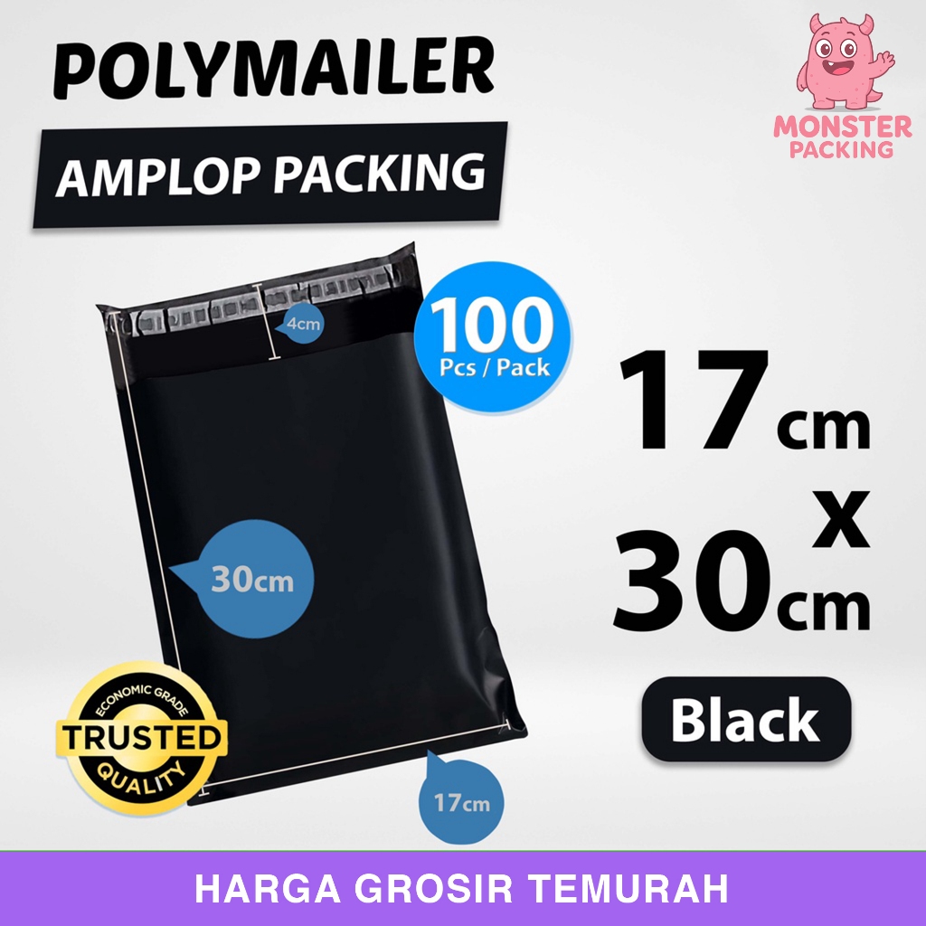 

Polymailer Pack Black 17cm x 30cm Termurah Amplop Plastik Packing Olshop Ekonomis