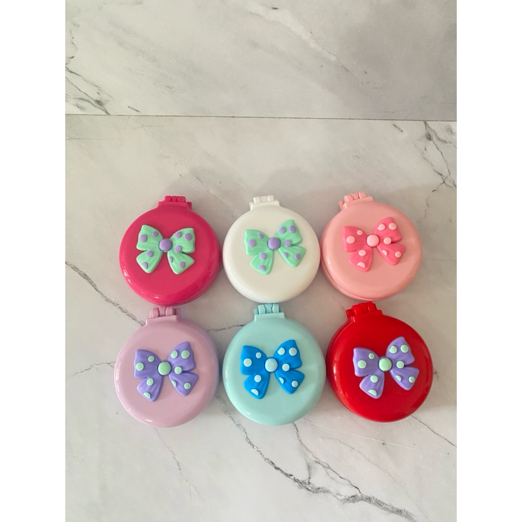 kaca lipat sisir kecil aesthetic ribbon pita lucu new random