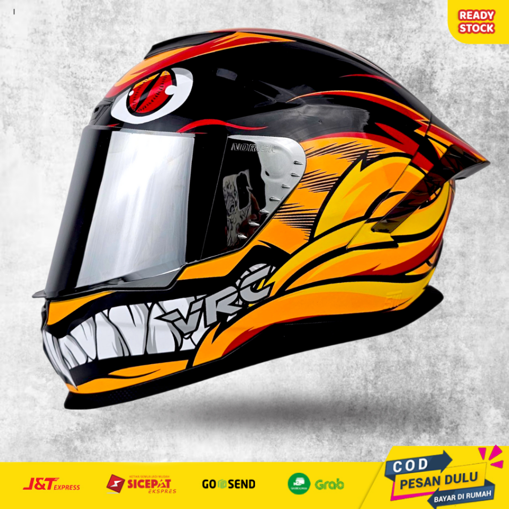 Helm Motor Full Face Dewasa Visor Iridium Silver SNI
