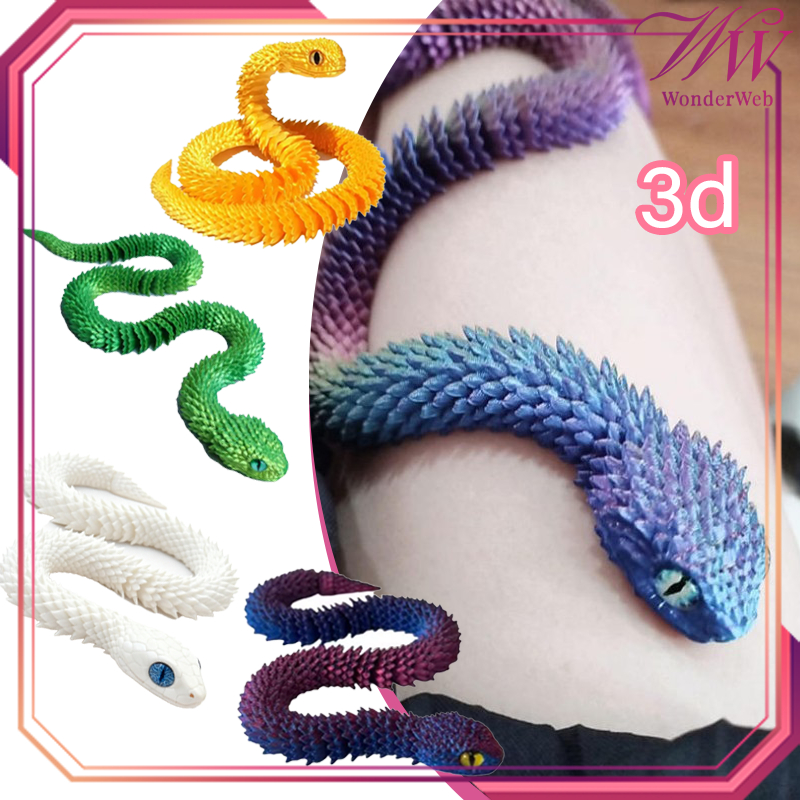 30cm Uler Mainan 3D Multi-Sendi Mainan Ular Bergerak Ornamen Ular Ularan Mainan Ular Maenan