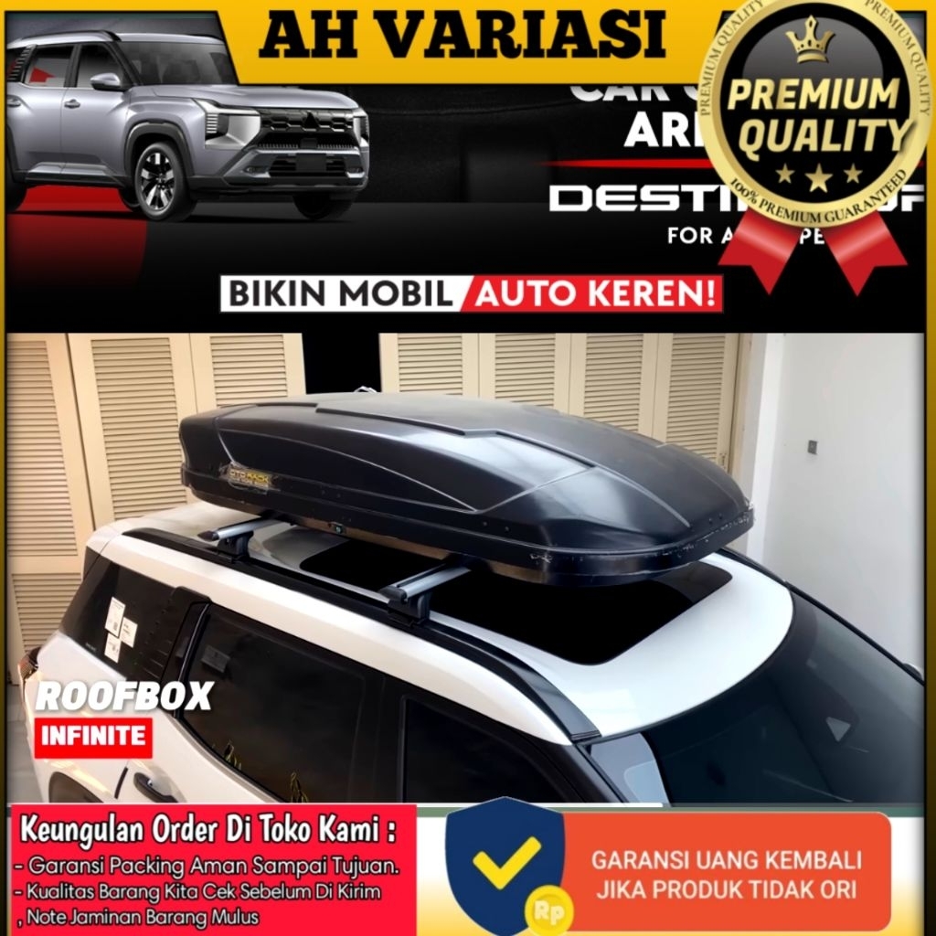 DESTINATOR - Paket Roof Box Infinite 750Ltr + Cross Bar Khusus Destinator Otorack Otoproject