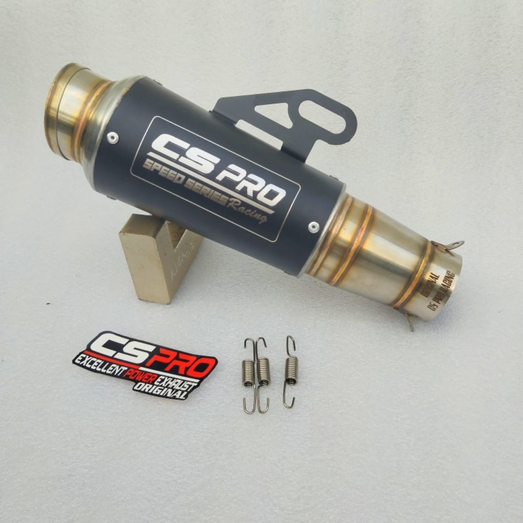Knalpot Original Racing Cs pro inlet 50mm silincer only new edition Cs pro type short black coating 