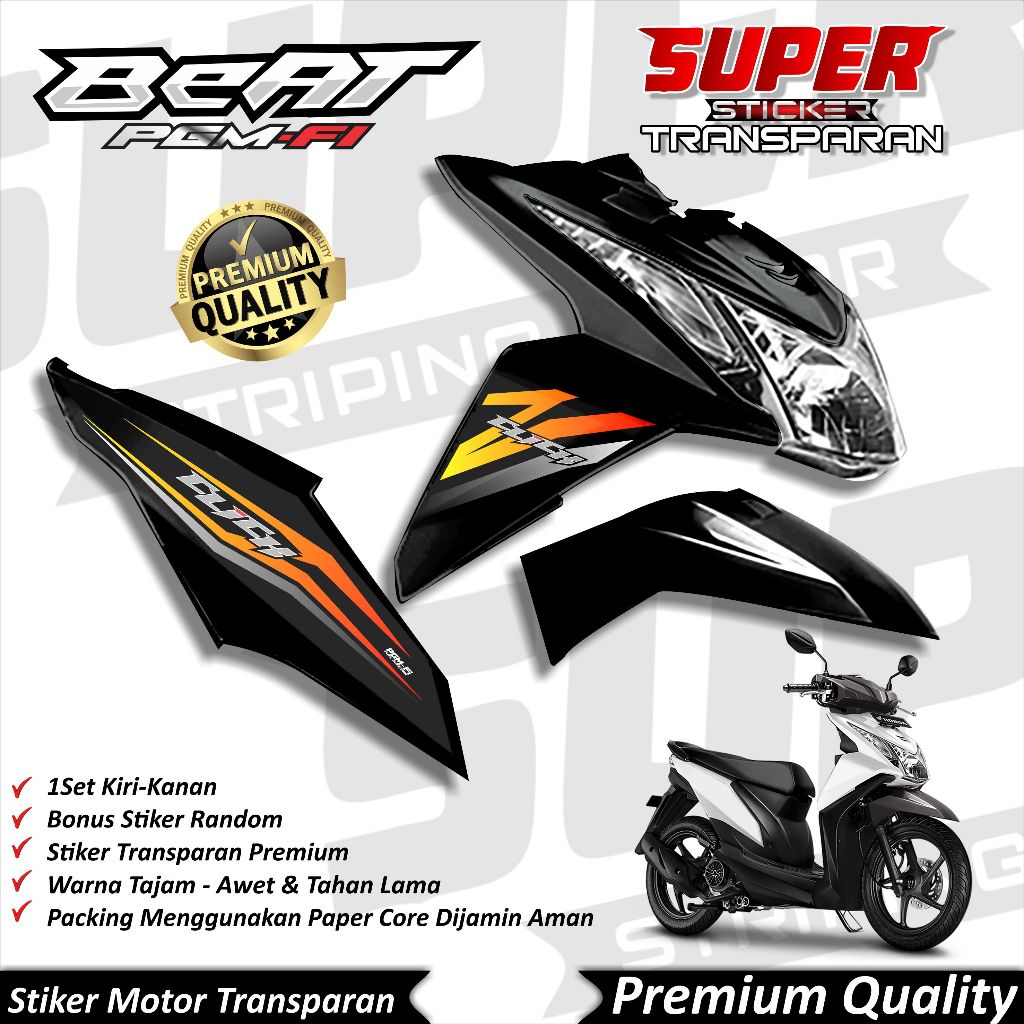 Stiker Transparan Beat FI Lama Anti Luntur keren Striping Beat FI Lama Striping Honda Beat Fi Old Ra