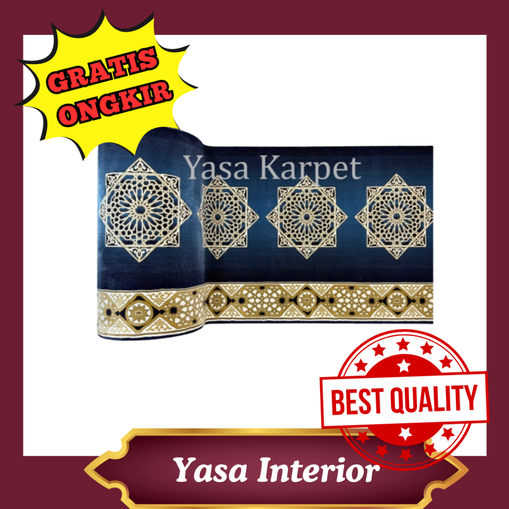 Karpet Masjid Turki Tebal 22mm Royal Padisah Meteran / Karpet Sajadah