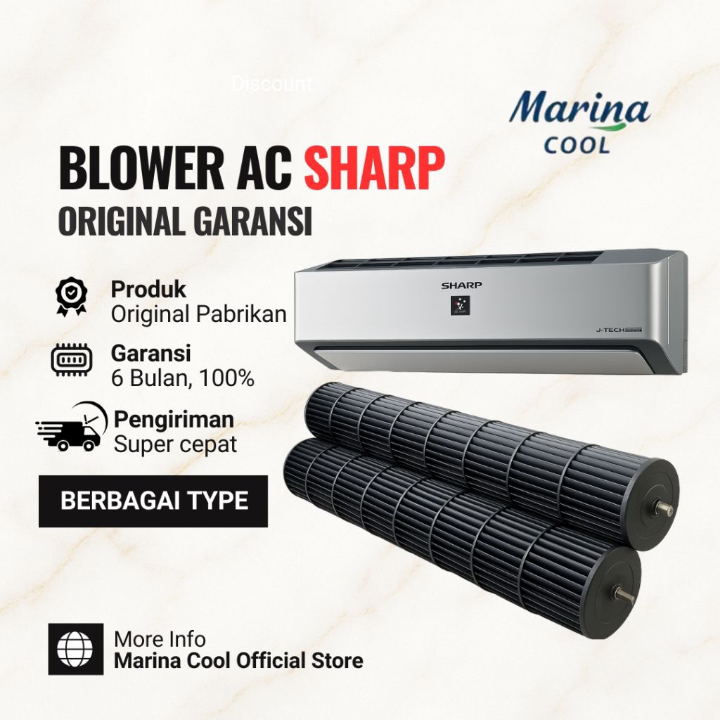 Blower AC Sharp Original – Stok Terlengkap Berbagai Type (Jetstream, Coanda, Garuda & J-Tech) – Gara
