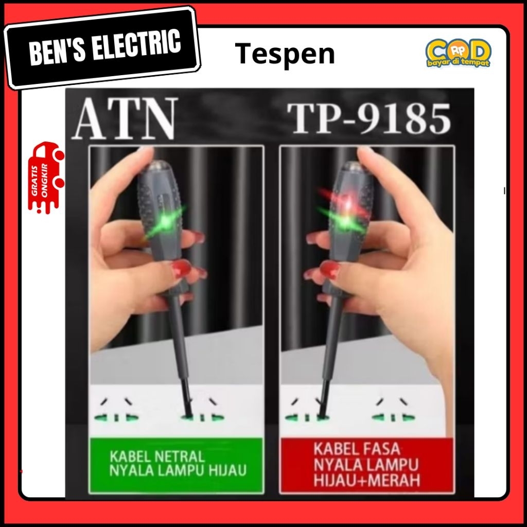 Tespen ATN TP-9185(Bisa Cek Kabel Putus) Obeng Tes Kabel dan Tespen Kabel Putus