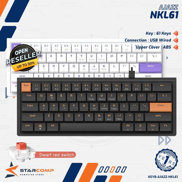 Ajazz X Nacodex NKL61 / NKL-61 Mechanical Gaming Keyboard Wired Low Profile - Ajazz NKL61