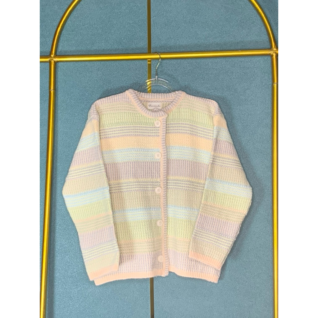 Shaume.chic - Cardigan Rajut Rainbow | Cardigan Rajut pelangi