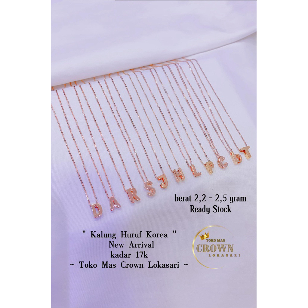 ‼️KALUNG NAGITA SATU SET HURUF R ROSE GOLD