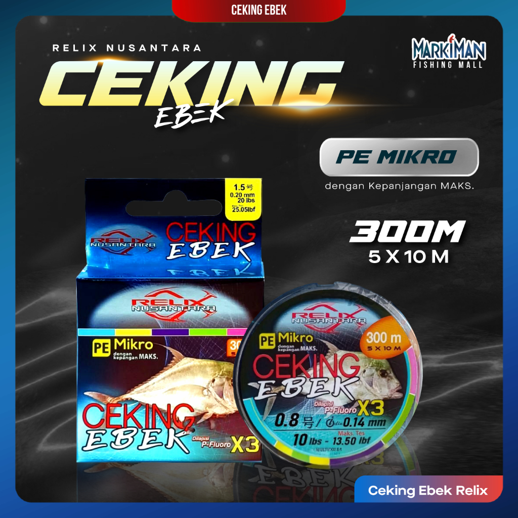 PE RELIX NUSANTARA CEKING EBEK X3 MULTICOLOR 300 METER BENANG PE SENAR PANCING 0.6 0.8 1 1.2 1.5 2.0