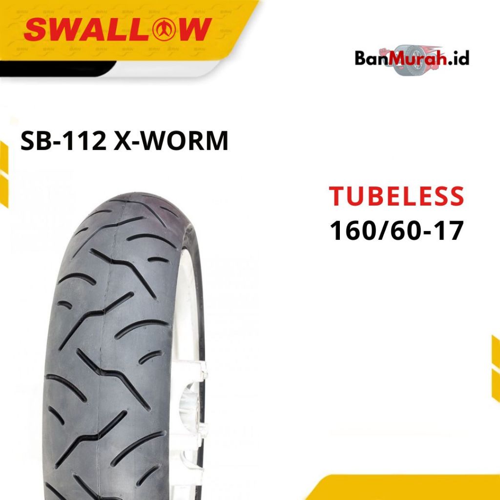 Ban Luar Motor Swallow Motor SB-112 X-WORM 160/60 RING 17 TUBELESS