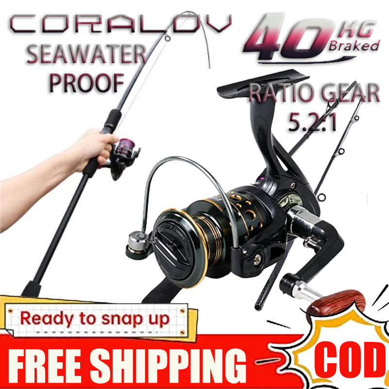 Coralov satu set reel Pancing Reel Pancing Murah Kuat Power 1.65M/1.8M/2.1M Joran Pancing Set Reel P