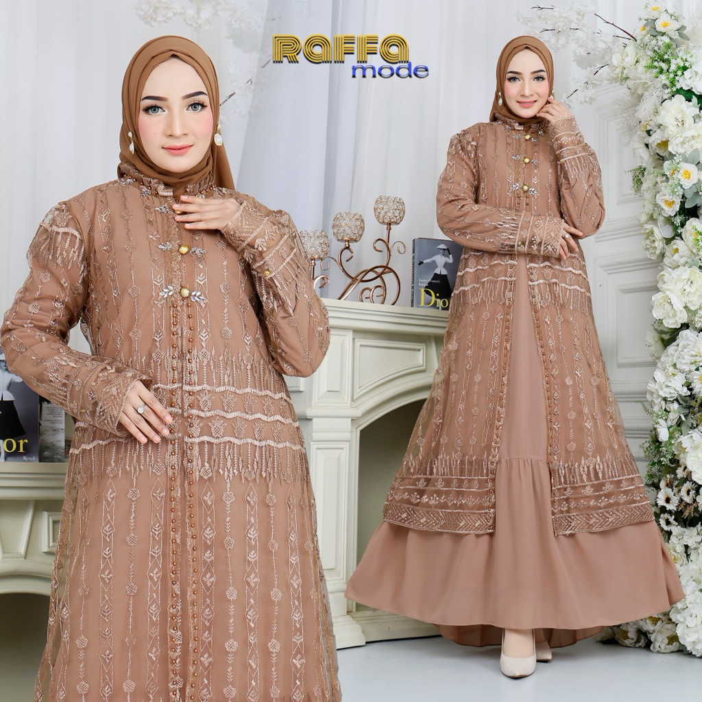 RH MODE (SET) Baju Gamis Model Outer Brukat Pesta Bridesmaid