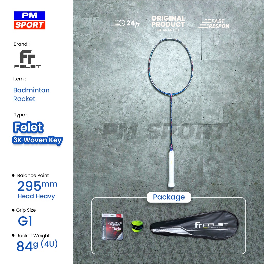RAKET BADMINTON / BULUTANGKIS FELET 3K WOVEN FENCE ORIGINAL