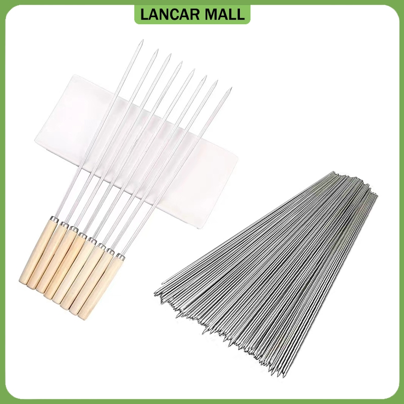 20pcs Alat Tusuk Sate BBQ Stainless Steel / Alat Tusuk Sate BBQ Stainless Steel / BBQ Besi Skewer St