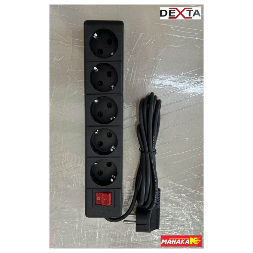 Stop Kontak Arde  + Kabel 3 Meter + Saklar DEXTA Standar SNI