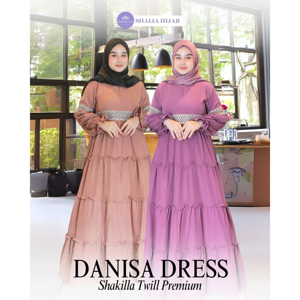 Shalia Hijab - Danisa Gamis Shakilla Twill Premium Gamis Susun Canda Busui Friendly Terbaru Kekinian