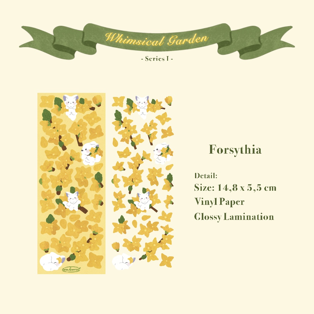 

Forsythia Flower Sticker Sheet || Mini Deco Journal Sticker Sheet by Snowberriez