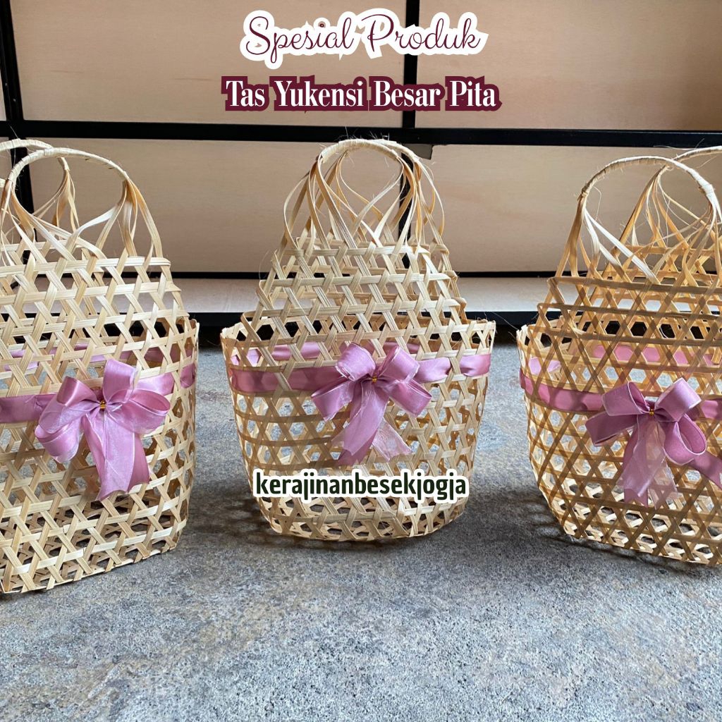 TAS YUKENSI BESAR NATURAL PITA | keranjang bambu keranjang hampers keranjang anyaman