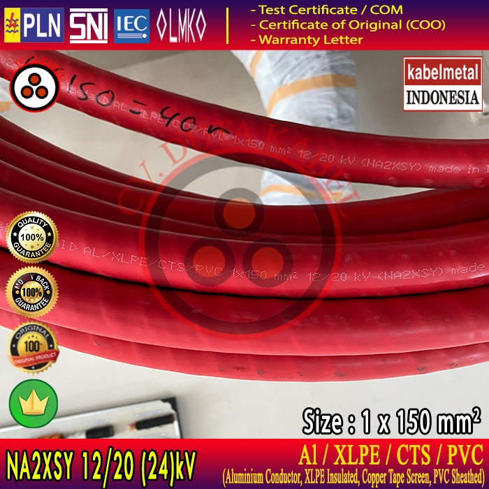 Kabel NA2XSY 1x150 mm2 20kV METAL /1x150 mm/1 x 150 mm2/1 x 150 mm/1x150/1 x 150