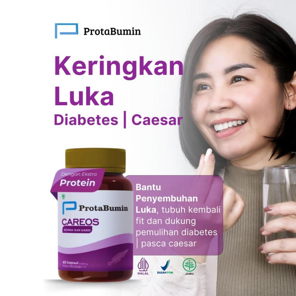Protabumin Careos - Kapsul Ekstrak Ikan Gabus Untuk Luka Diabetes & Pemulihan Tubuh (60 Kapsul)