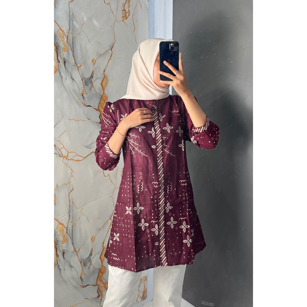 Batik Wanita | Baju Batik Wanita | Atasan Blouse Batik Wanita