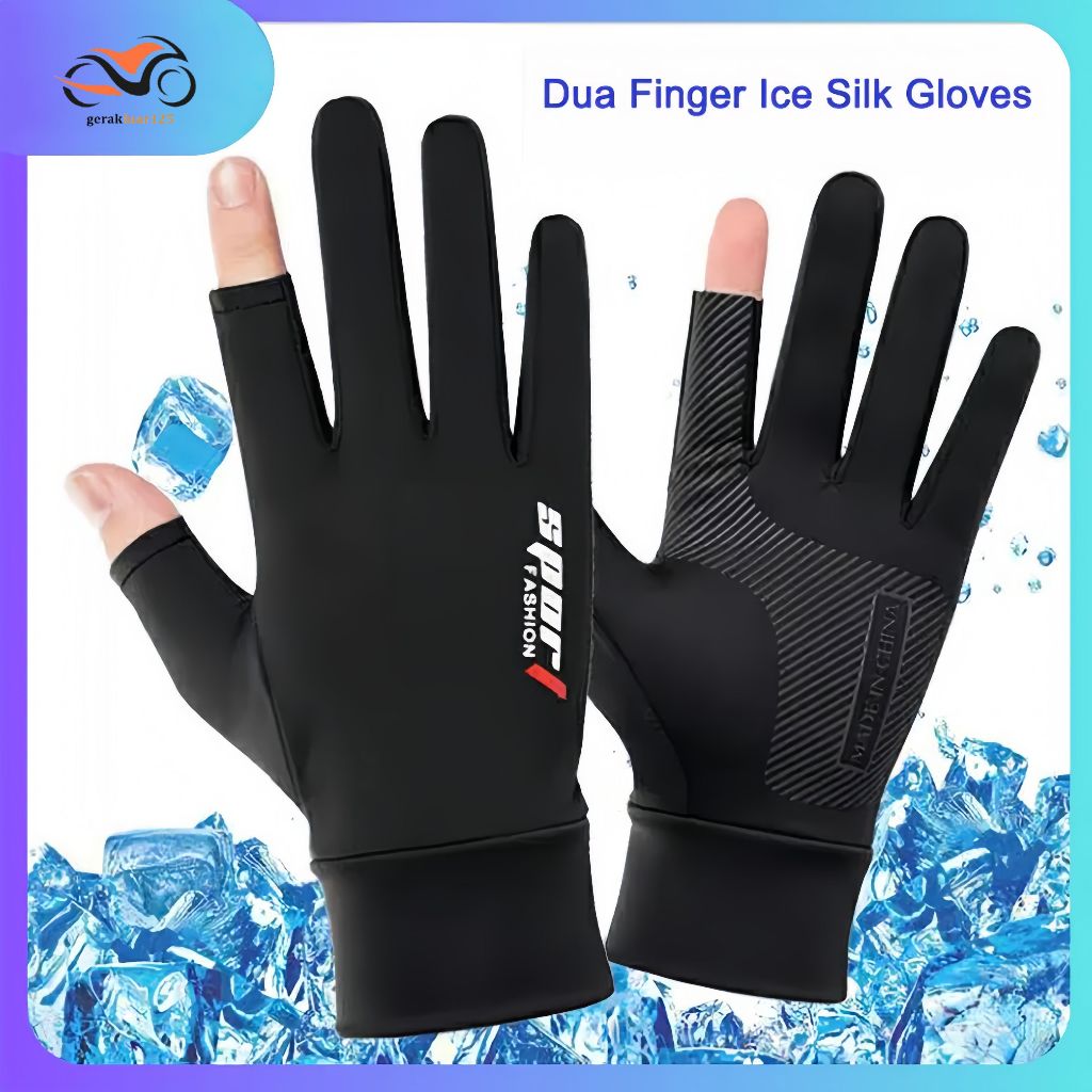 Sarung Tangan Motor Sepeda Pria Wanita Ice Silk Gloves Anti Slip Es Sutra Nyaman dan Bernapas Anti A