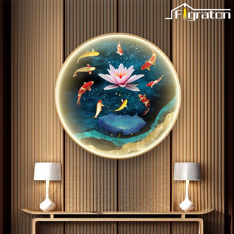 REMOTE Lampu Jam Dinding Minimalis Lampu hias dinding 80/120/130cm Lampu Lukisan Jam Dinding Mewah L