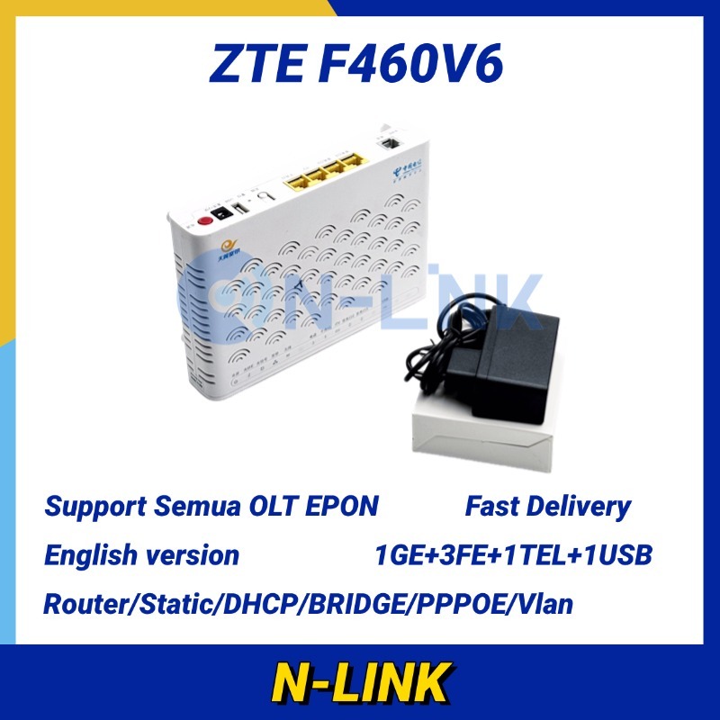 ZTE ONU EPON F460 V6 1GE ONT WiFi Modem – WiFi Support for All OLT EPON, HIOSO, HSGQ, Bridge ONU EPO
