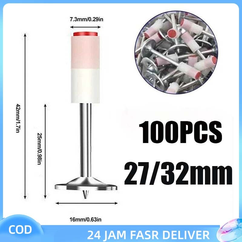 【COD】100pcs Paku Tembak Beton 25/32mm Paku Beton Kecil Paku Beton Tembak Utk Paku Tembak Beton Temba