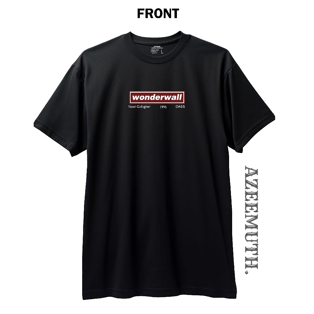 Kaos Oasis Wonderwall Kotak | Kaos Oasis Unisex Original | Kaos Distro 24s Hitam