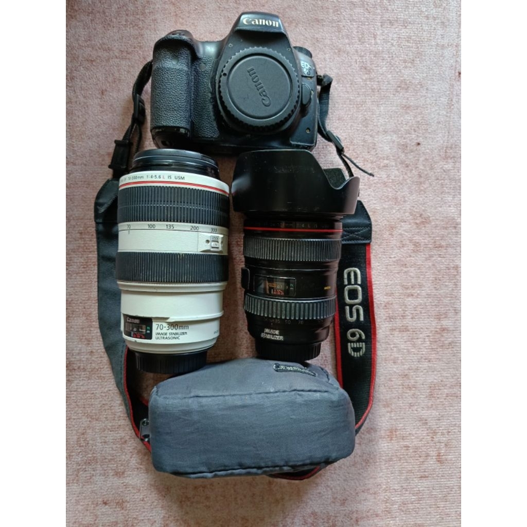 CAMERA CANON 6D + LENSA 70-300MM + LENSA 24-105MM