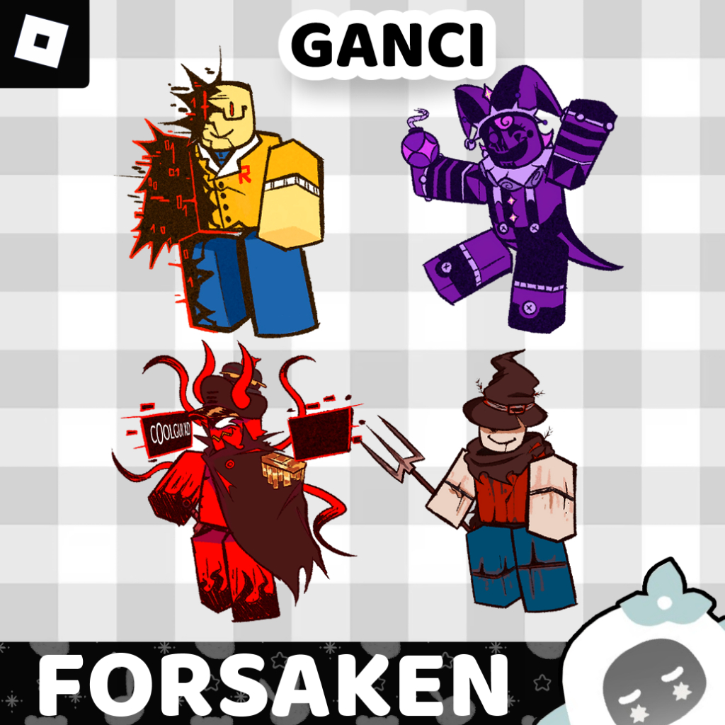 Ganci / Gantungan Kunci Akrilik FORSAKEN 4 KILLER (JOHN DOE, NOLI, C00LKIDD, RUST 101)