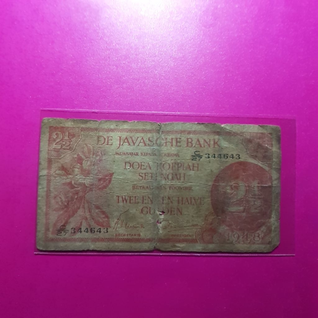 uang kuno 2.5 rupiah seri federal tahun 1948