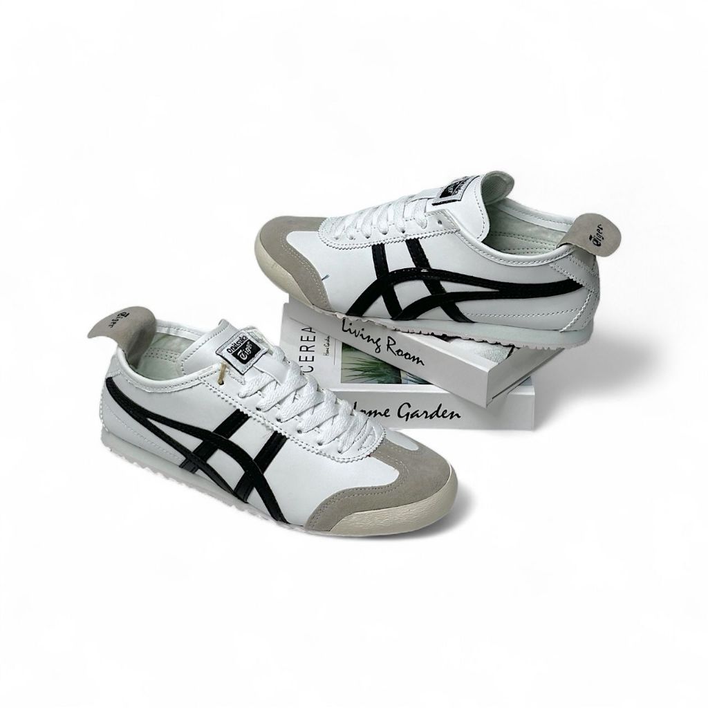Sepatu Onitsuka Tiger Putih Hitam Casual - Spatu Sneakers Pria Wanita Sport Olahraga Premium